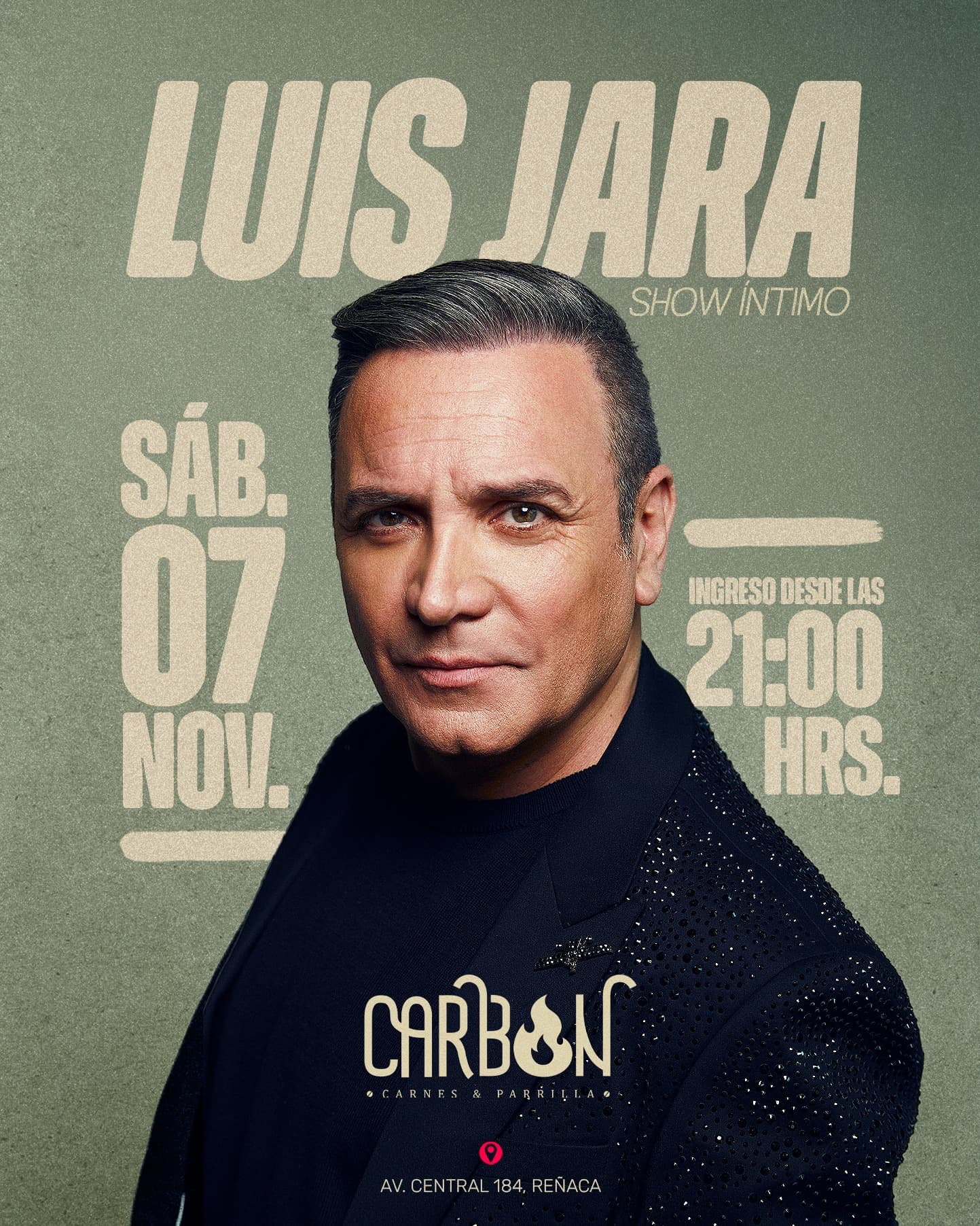 Flyer de LUIS JARA show íntimo / Sábado 07 de Noviembre
