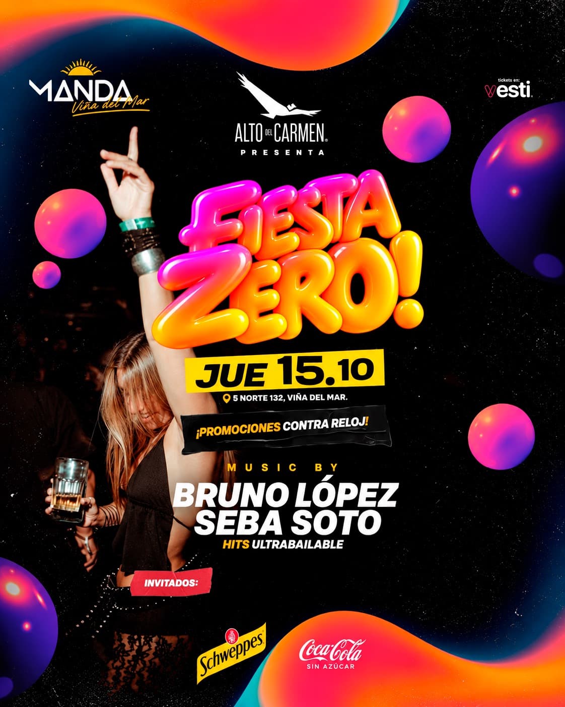 Flyer de Fiesta ZERO Lanzamiento JUEVES 15 OCTUBRE
